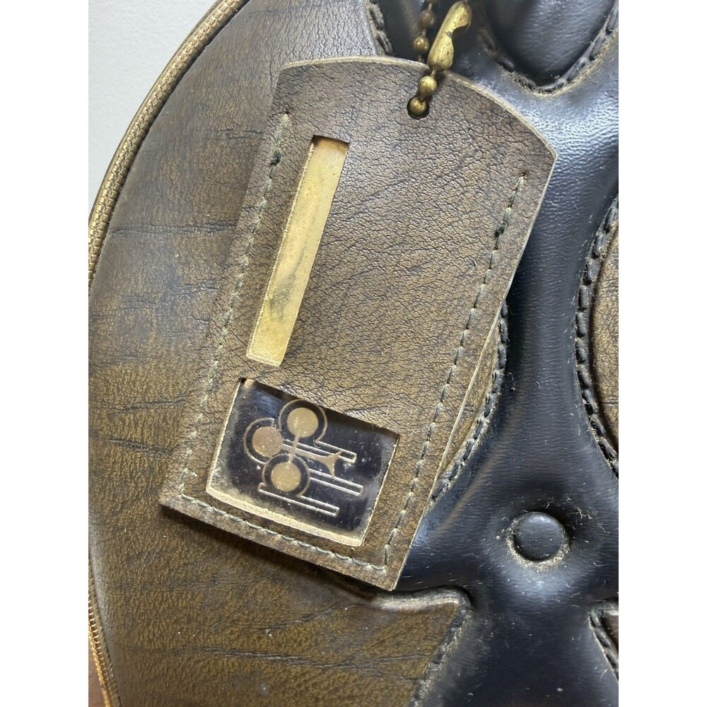 Vintage Brown Bowling Ball Bag Retro Western Single Ball & Shoe Carrier Bag - Picture 3 of 9